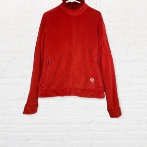 Mountain Hardwear Zip Up Fleece Jacket Women’s Size Medium Red Soft Pockets M